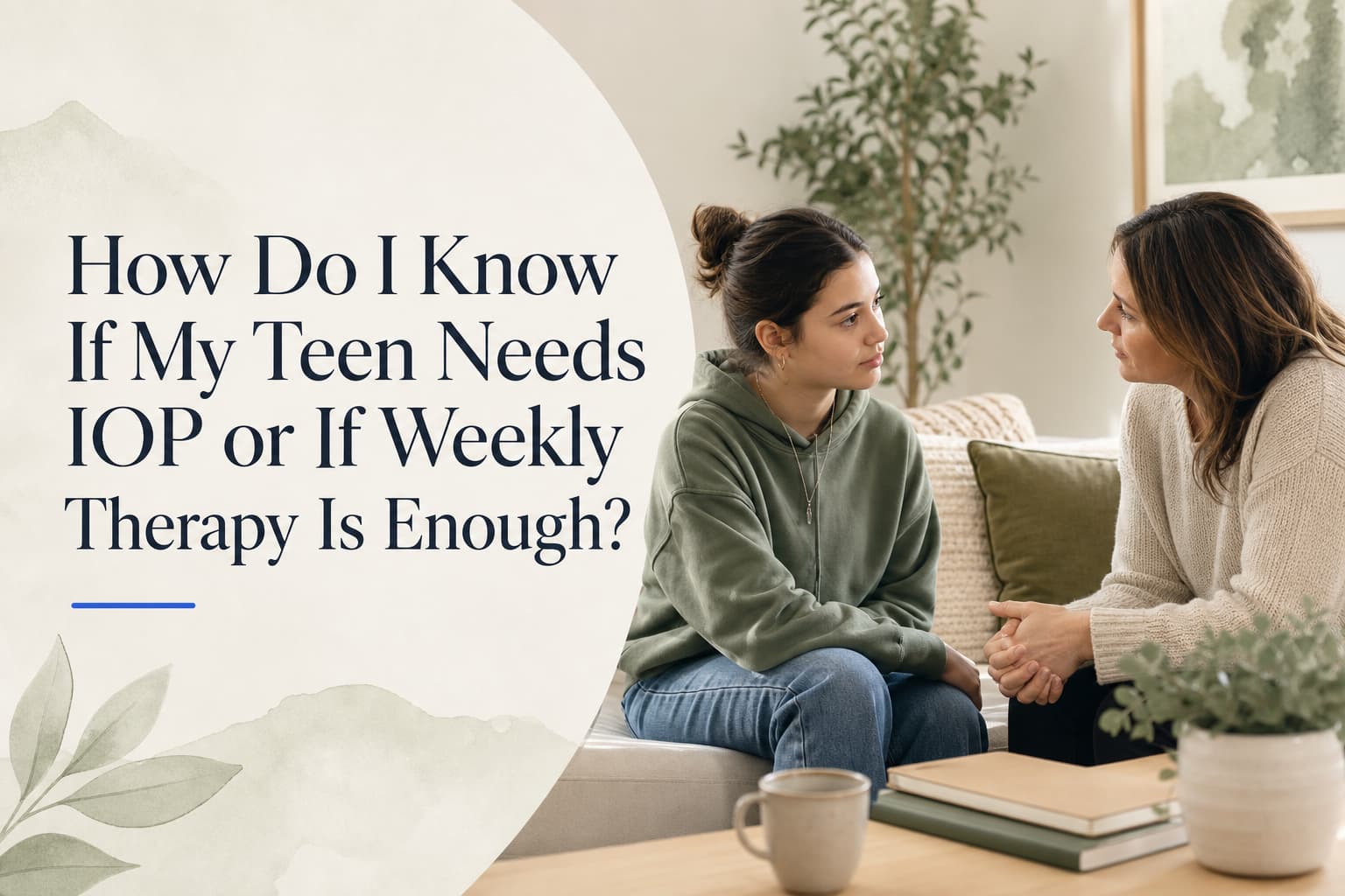 How Do I Know If My Teen Needs IOP or If Weekly Therapy Is Enough?