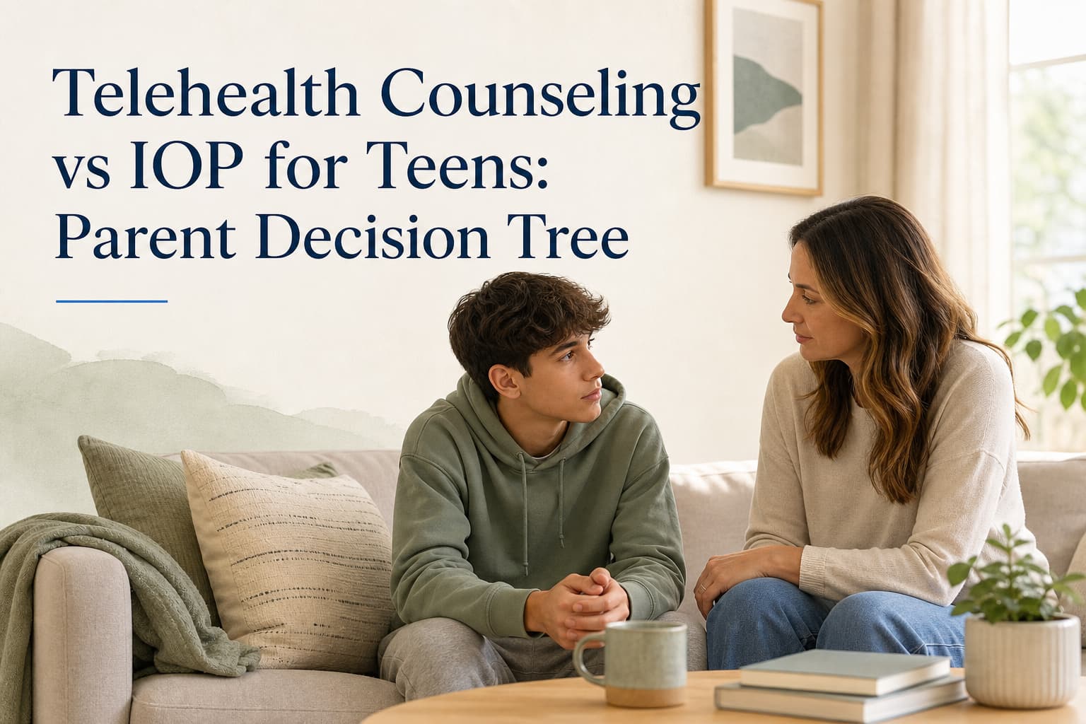 Telehealth Counseling vs IOP for Teens: Parent Decision Tree