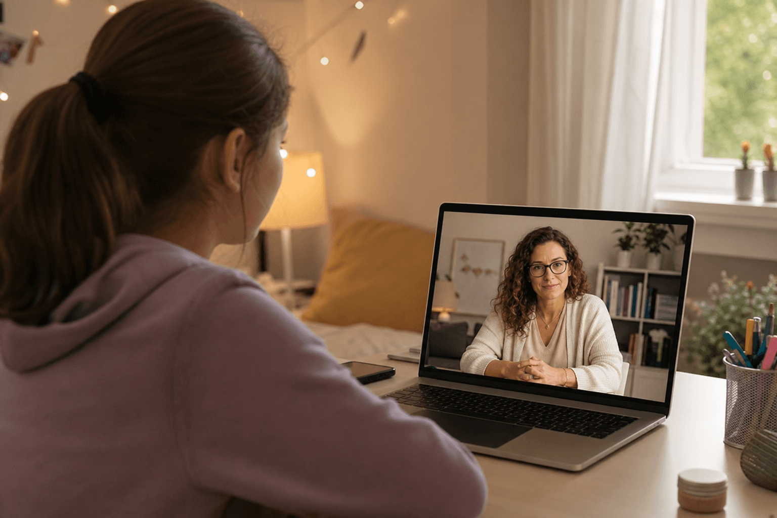 Individual therapy session between teen and adolescent specialist clinician