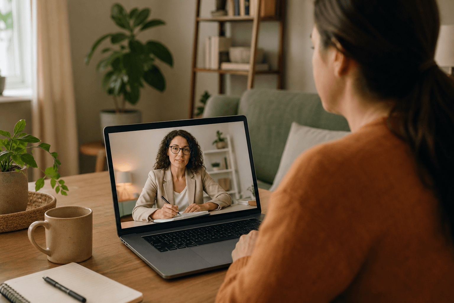 Parent receiving coaching on supporting a teen in mental health treatment